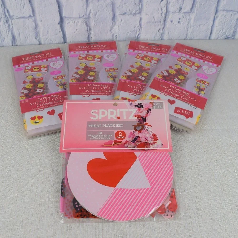 Valentine Bundle Treat Plate Set Treat Bag Kits